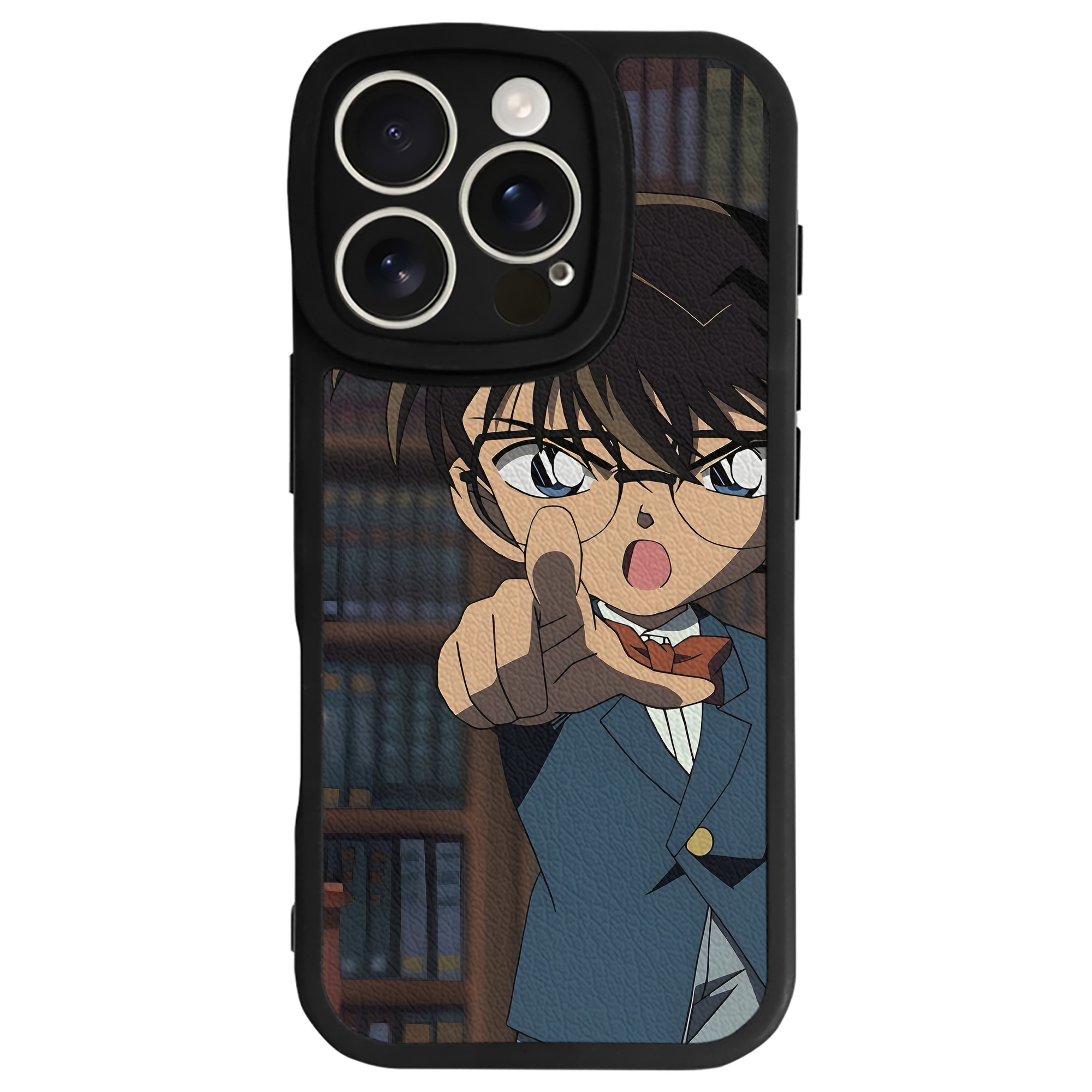 （画像用） 名探偵コナン Detective Conan 【iPhone 16シリーズ対応】シリコンスマホケース（レザー調） 材質：シリコン